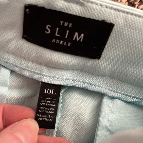 Light mint blue green WHBM slacks sz 10L 10 long - Picture 3 of 9